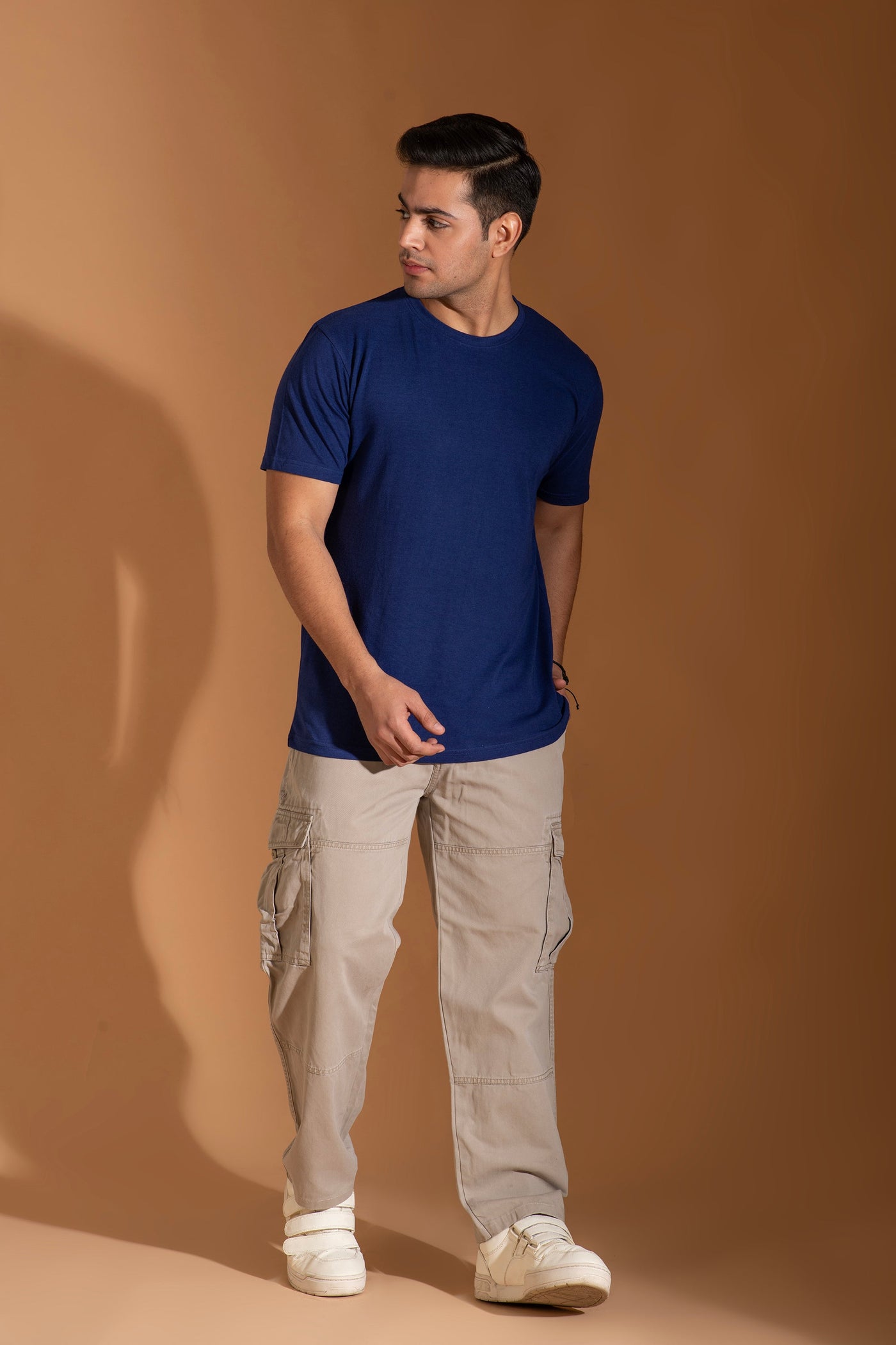 Organic Bamboo Round Neck T-Shirt for Men : Indigo Blue