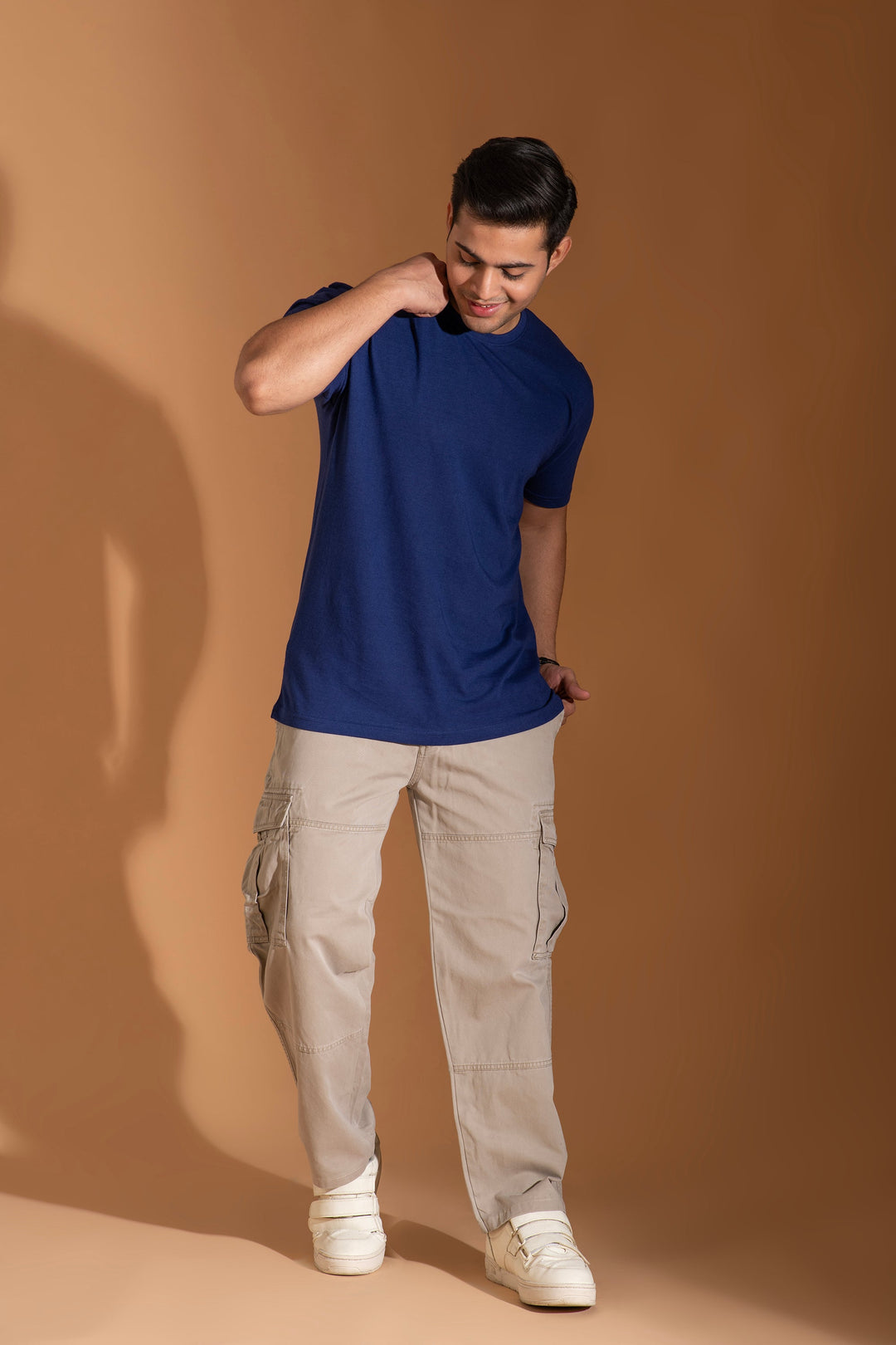 Bambians Organic Bamboo Round Neck T-Shirt for Men : Indigo Blue