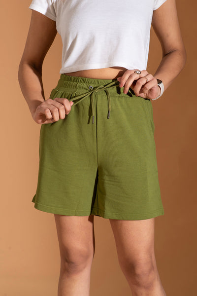 Earthy Emerald Easygoing Shorts