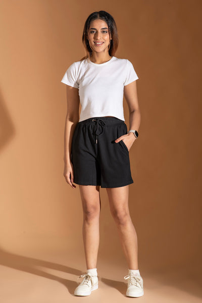 Midnight Black Easygoing Shorts