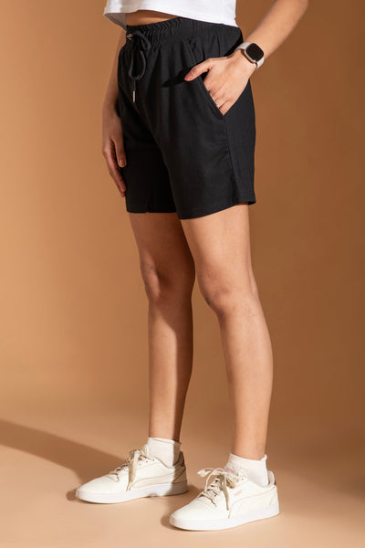 Midnight Black Easygoing Shorts