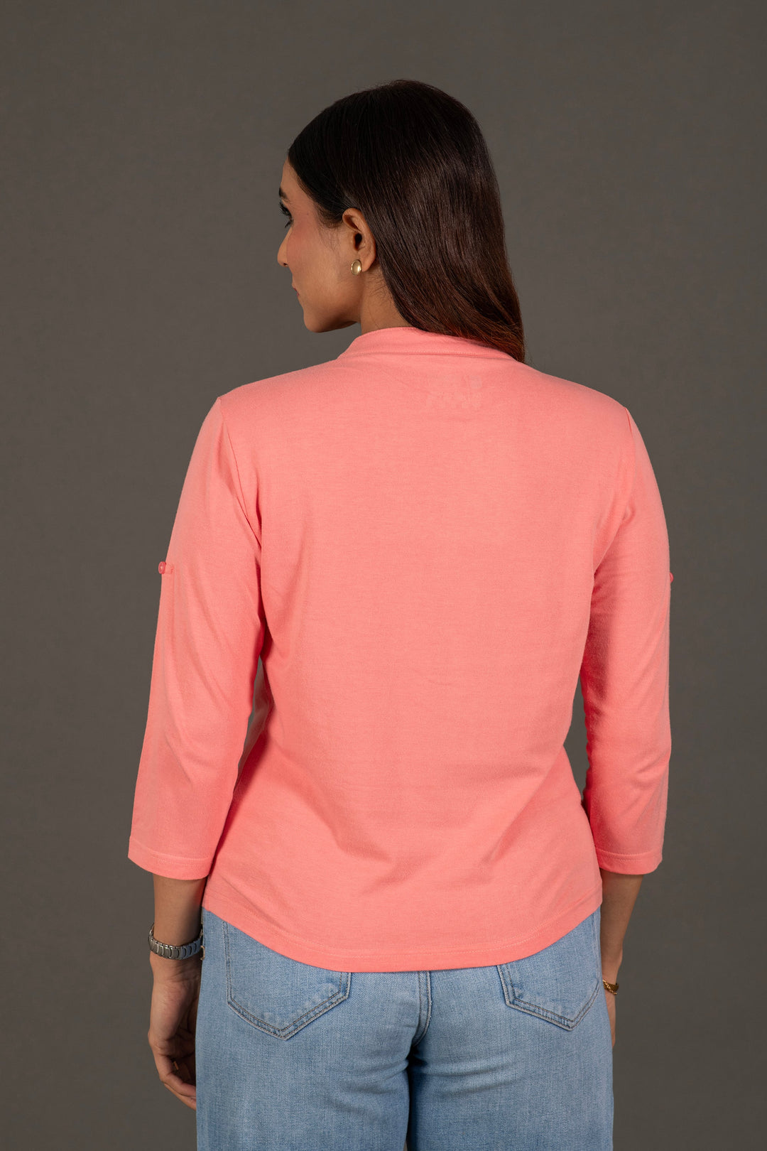 Bambians Blazing Rose Button Top