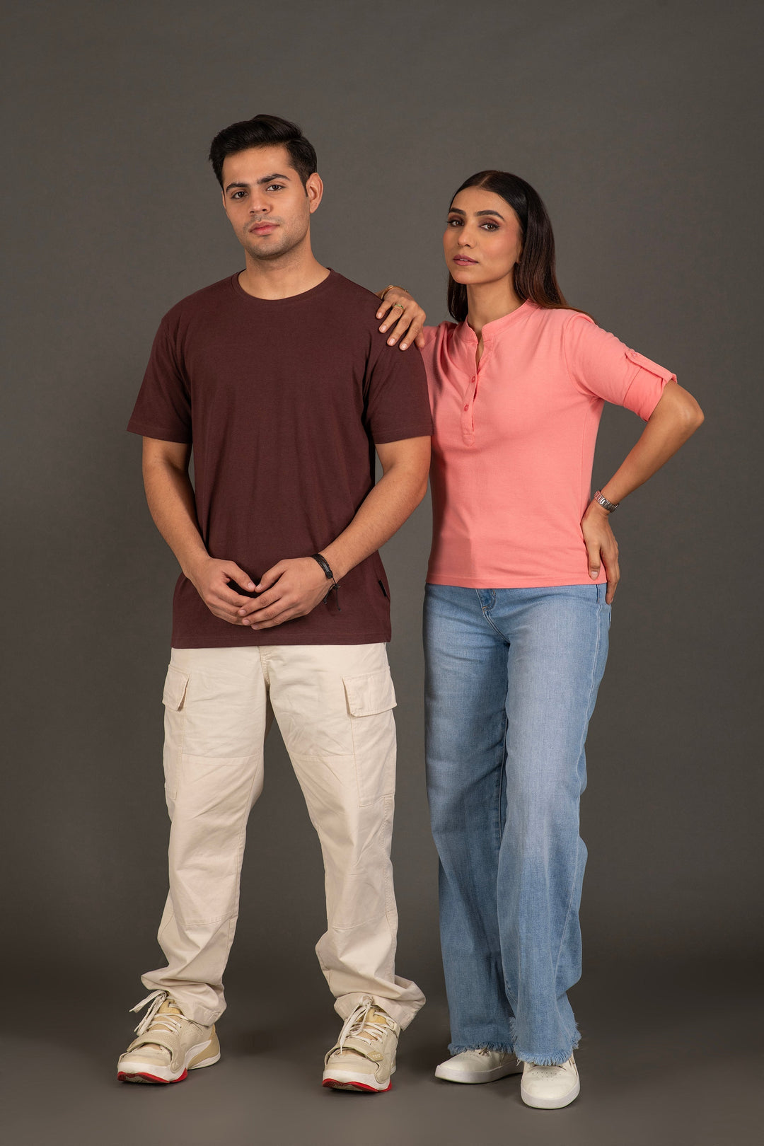 Bambians Organic Bamboo Round Neck T-Shirt for Men : Brown