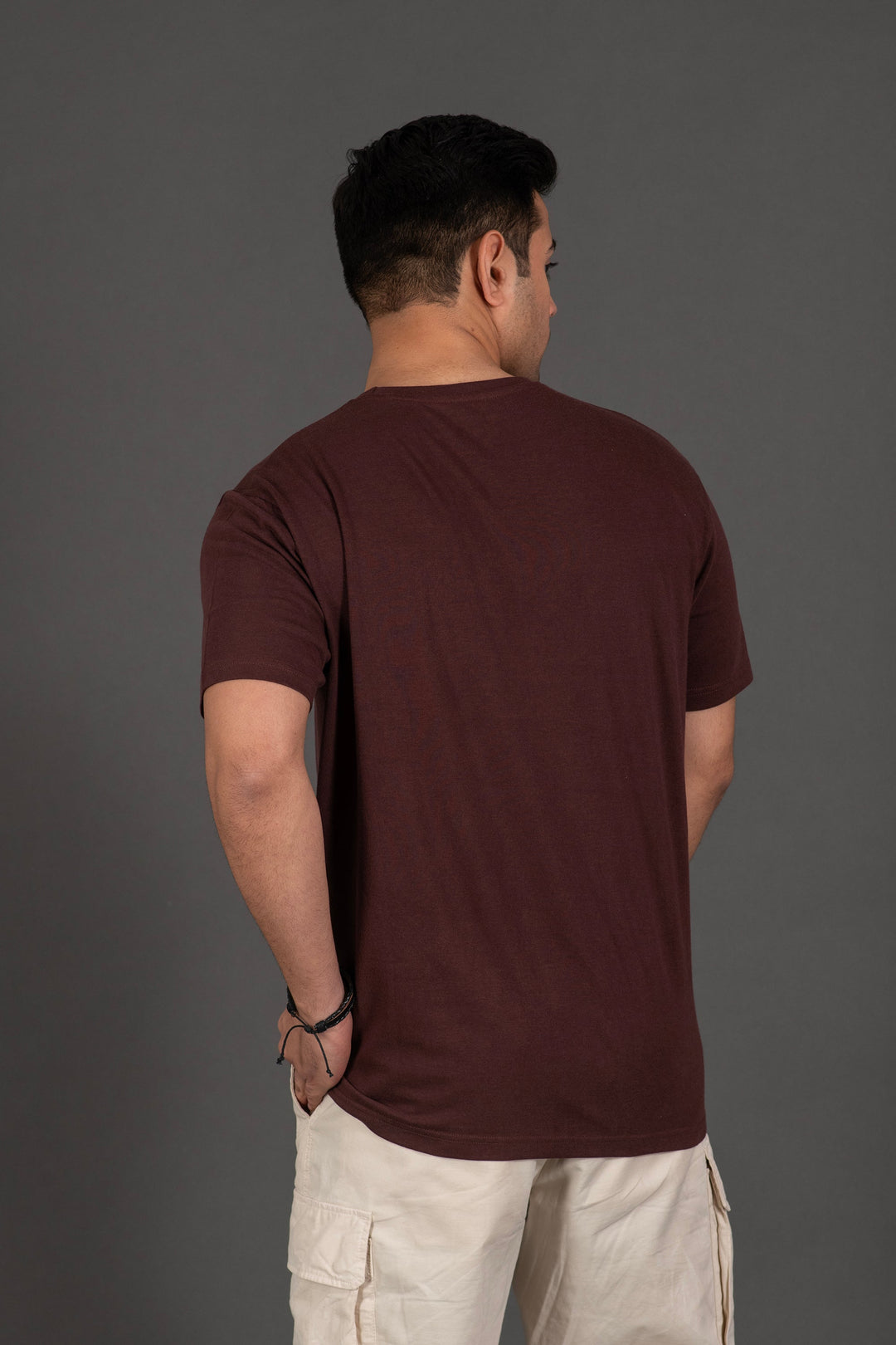 Bambians Organic Bamboo Round Neck T-Shirt for Men : Brown