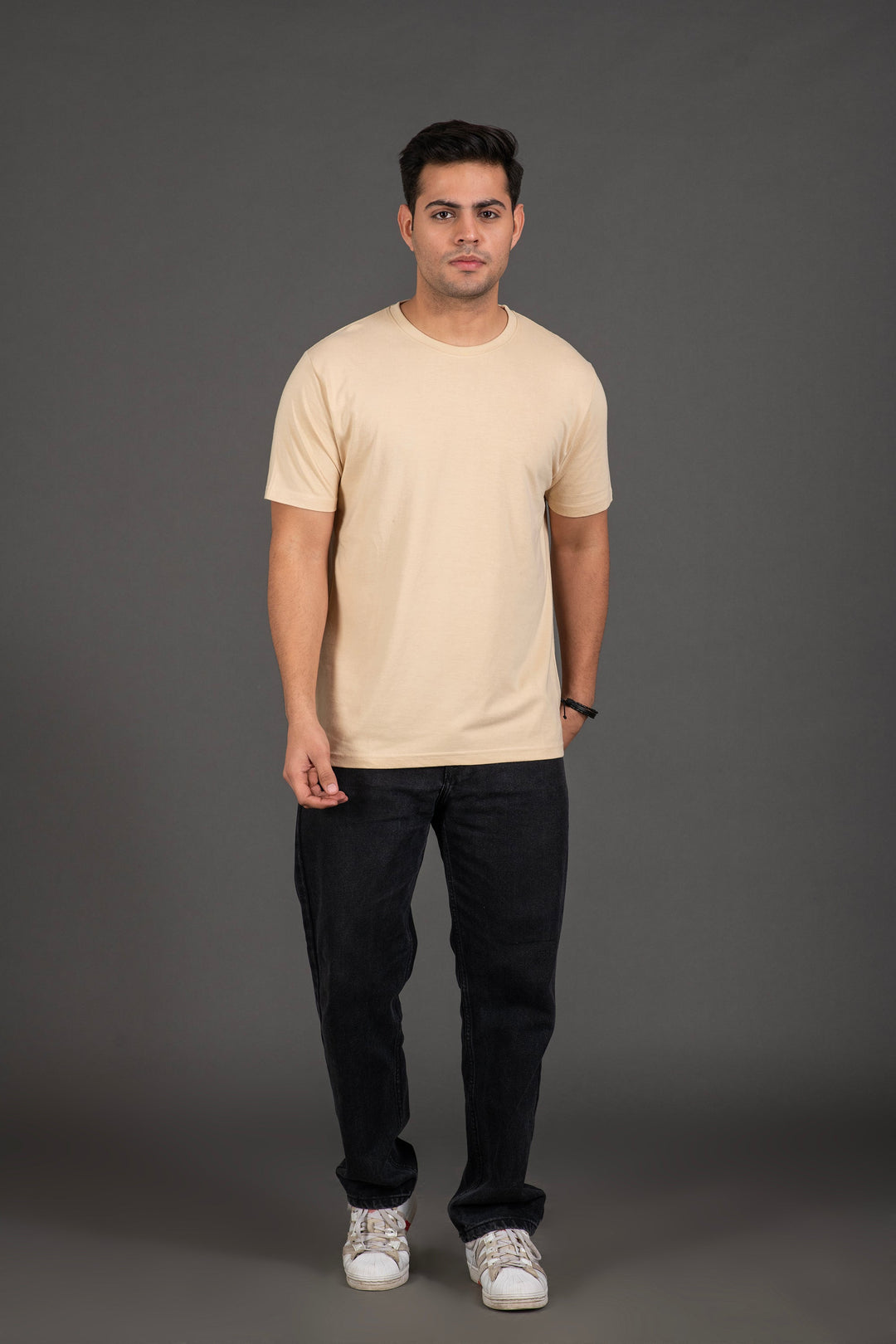 Bambians Organic Bamboo Round Neck T-Shirt for Men : Beige