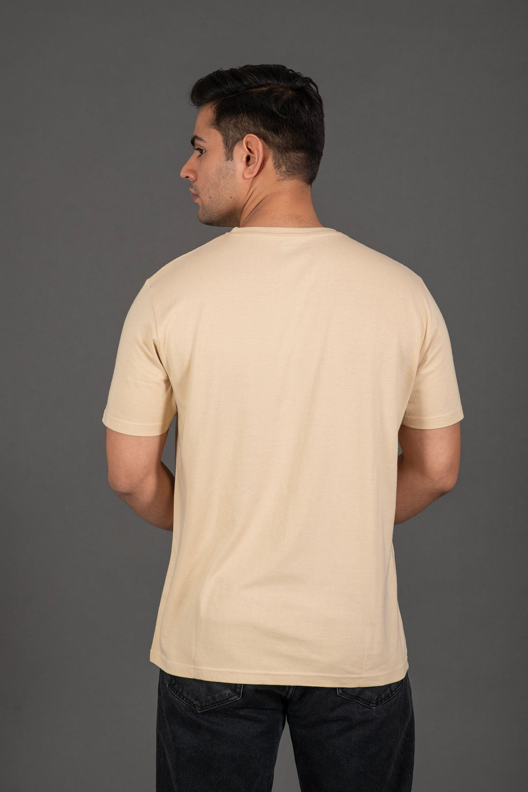 Bambians Organic Bamboo Round Neck T-Shirt for Men : Beige