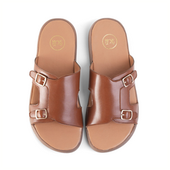 Monkstory T-Rad Classic Double Monk Strap Sandals - Tan