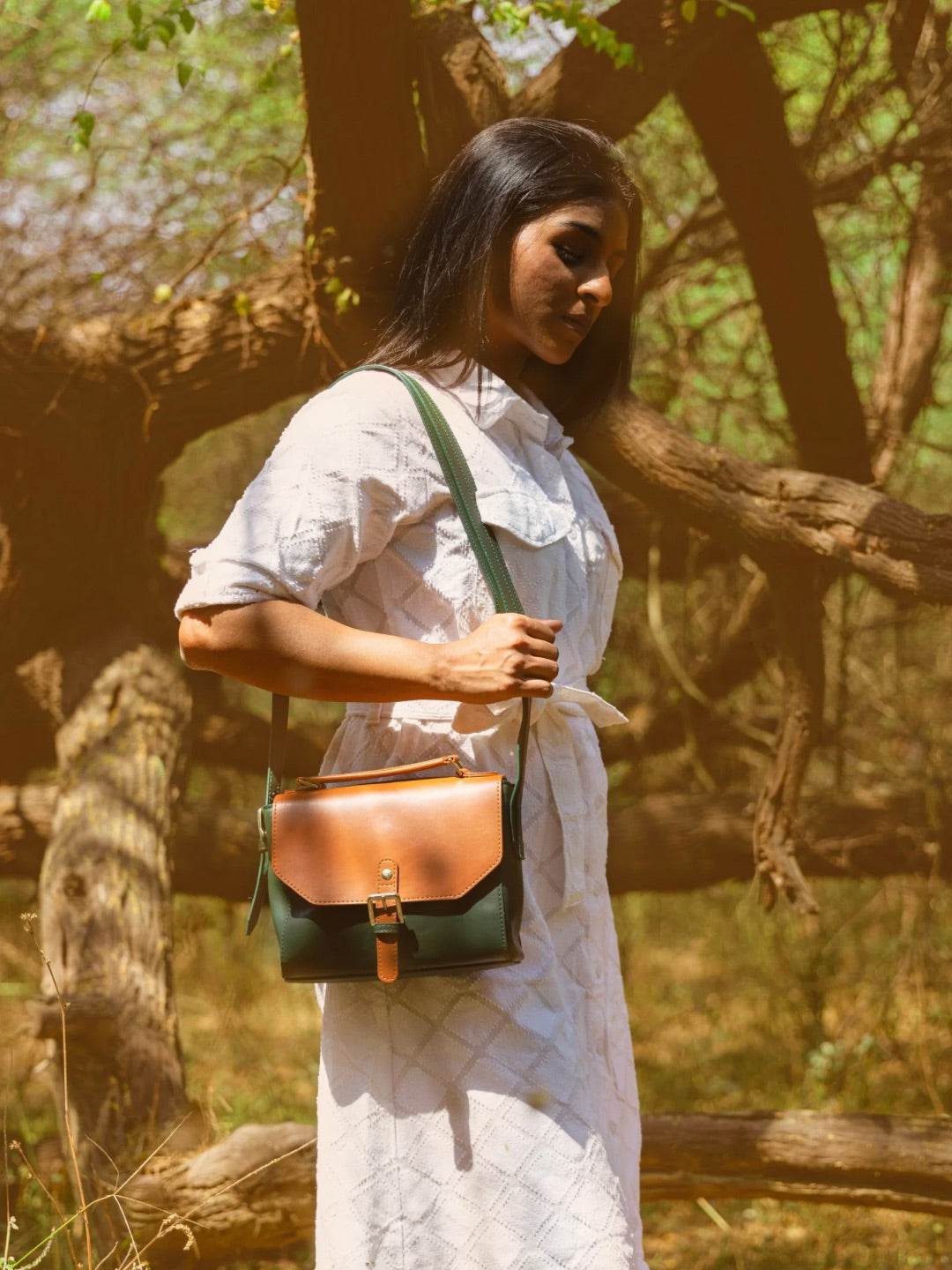 Green Hermitage Juniper Vegan Leather Sling Bag - Green