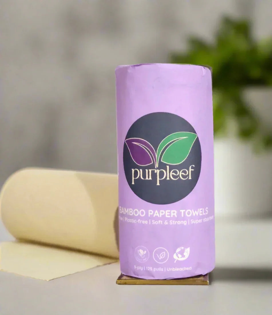 Purpleef Bamboo Kitchen Towels | TrueFiber + FREE Facial tissue