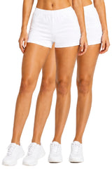 Women Bamboo Fabric Women Boy Short White | Mid Rise Soft Breathable | Pack Of 2