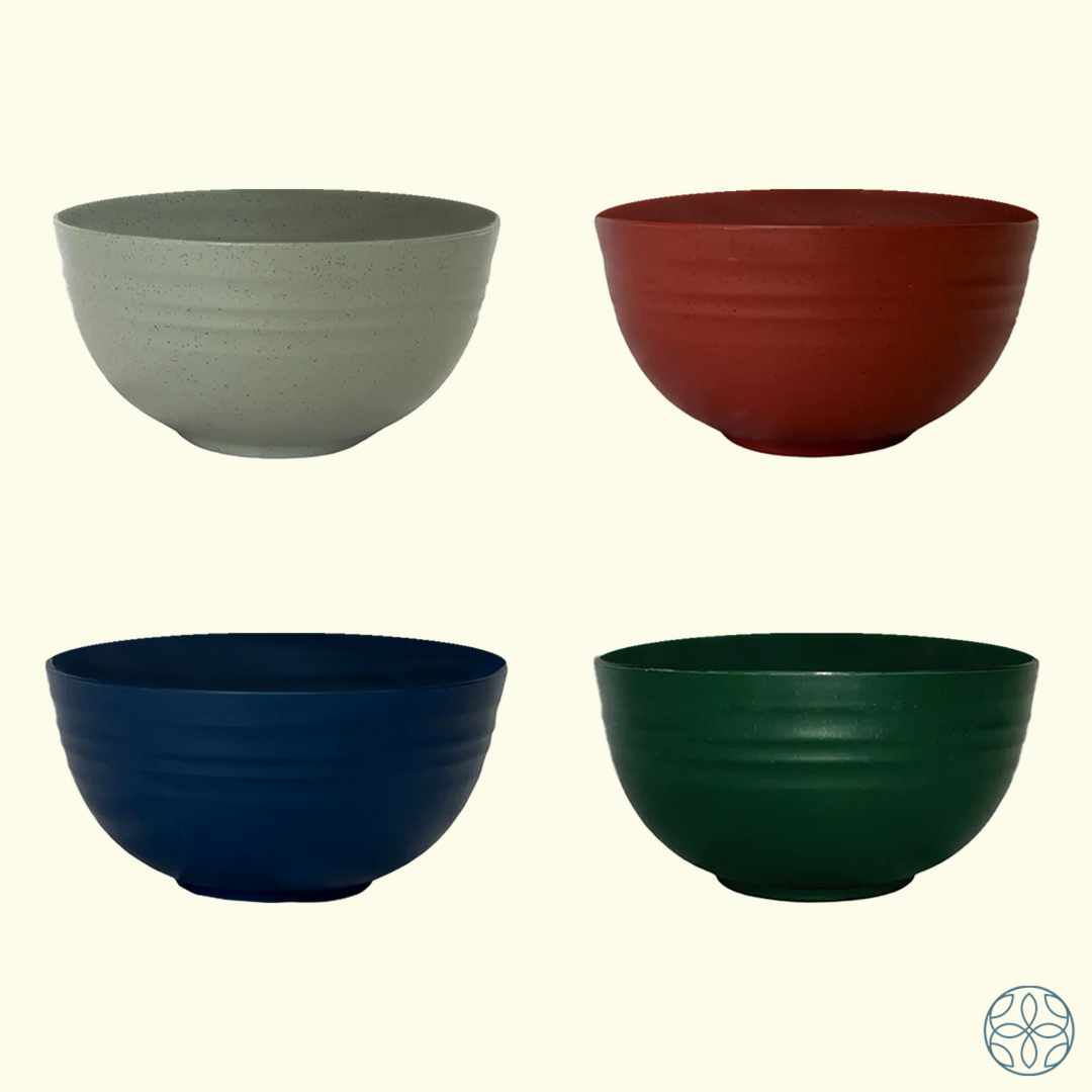 Irida Naturals Wheat Straw Serving Bowls Set Of 4