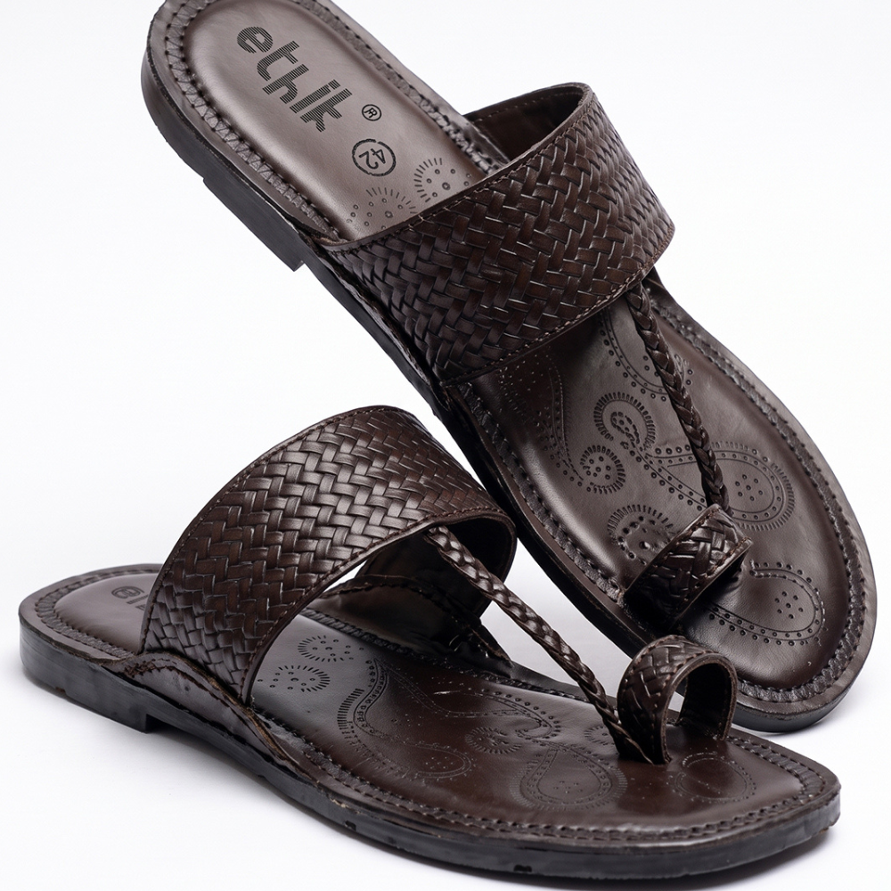 Yuvraj Brown Kolhapuri Chappal