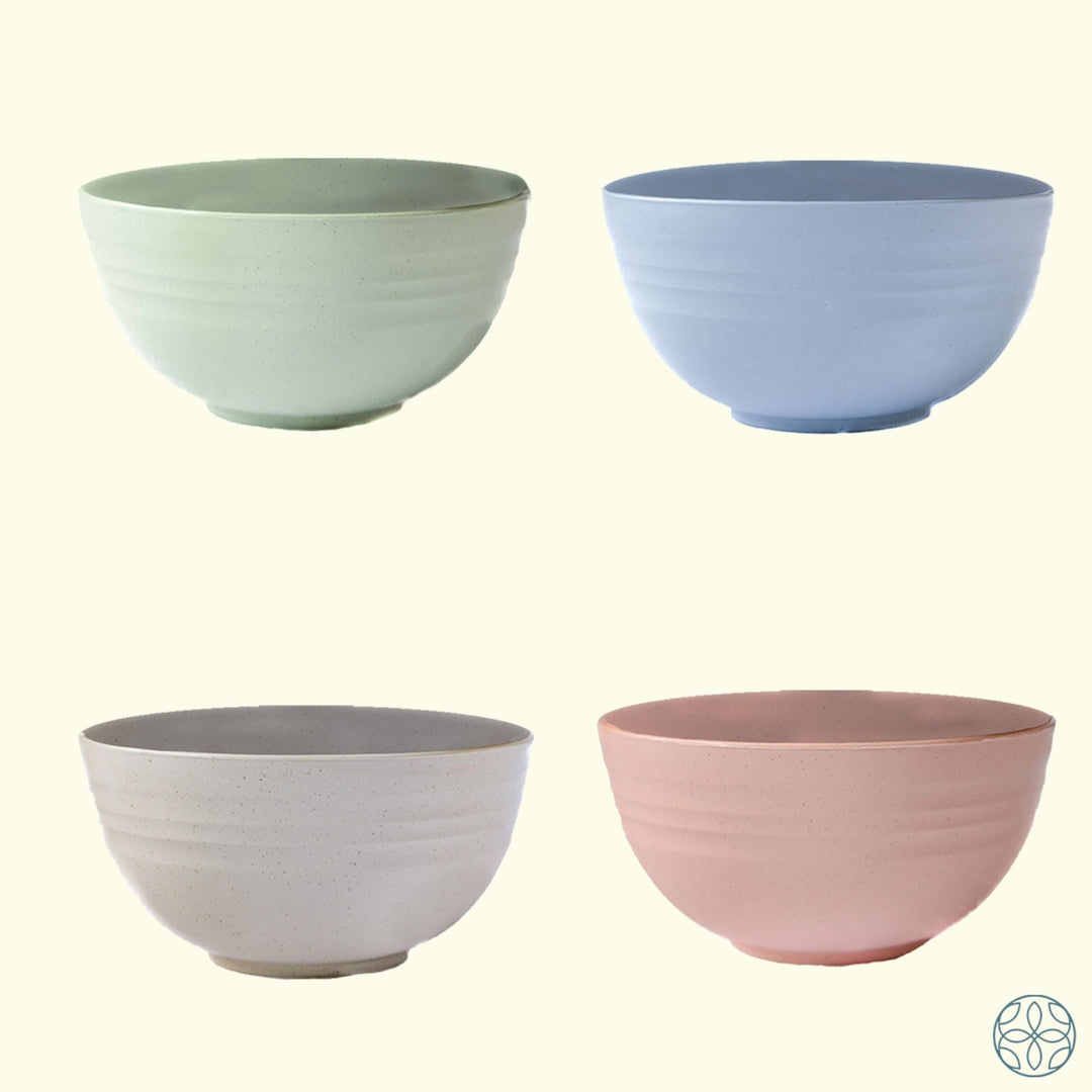 Irida Naturals Wheat Straw Serving Bowls Set Of 4