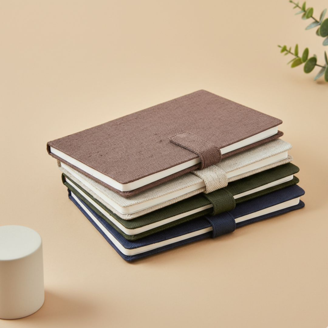 The Label GAIA Hemp A5 Notebook Diary with Button Flap Closure