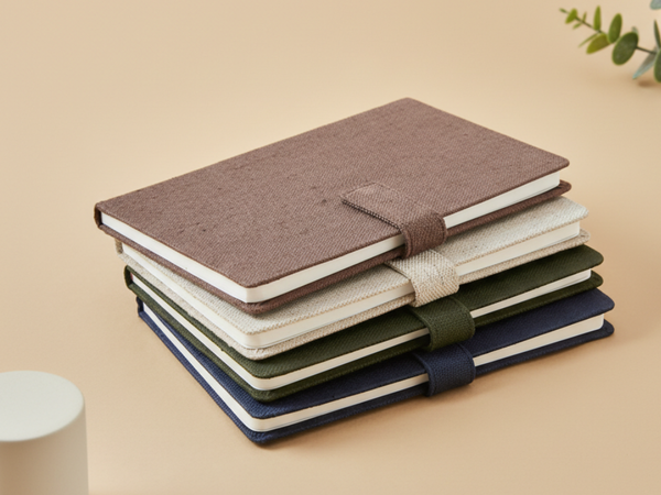 The Label GAIA Hemp A5 Notebook Diary with Button Flap Closure