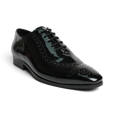 Glossy Classic Patent Oxford Lace-Ups - Black