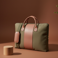 The Label GAIA Hemp and PU Slim Laptop Bag