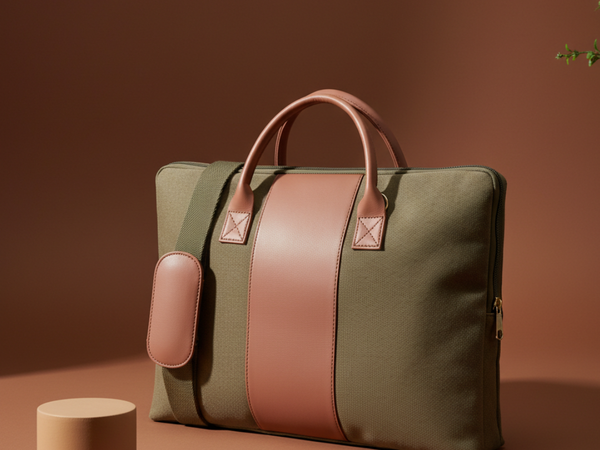 The Label GAIA Hemp and PU Slim Laptop Bag