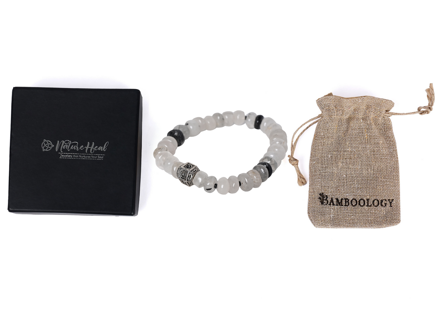 Bamboology Trends Elevate their Spirits with our Tourmalinated Healing Gemstone Bracelet - A Perfect Gift for Your Loved One to protect them from negative thought and emotion