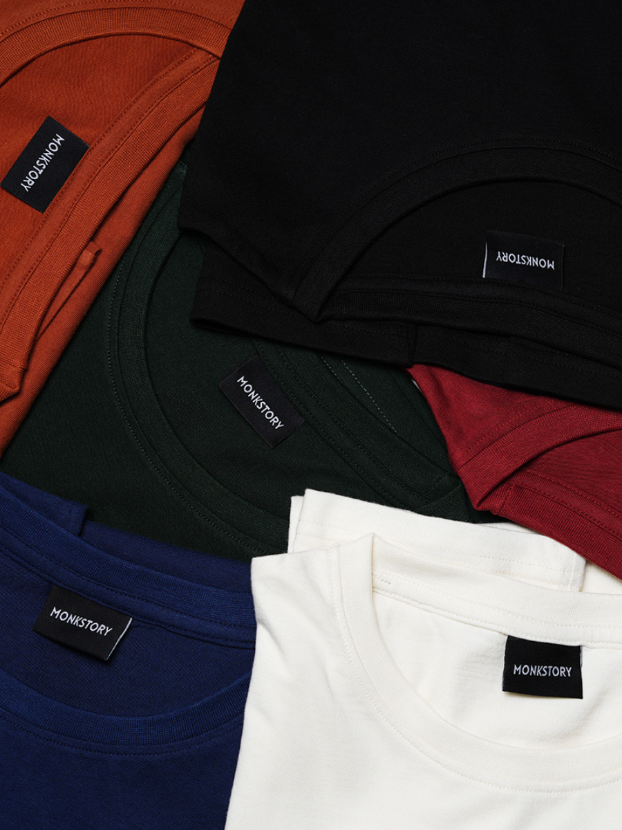 Monkstory Bamboo Cotton Crew Tee - Terracotta Red