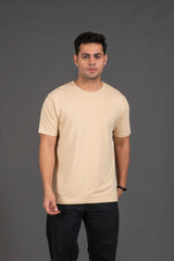 Bambians Organic Bamboo Round Neck T-Shirt for Men : Beige