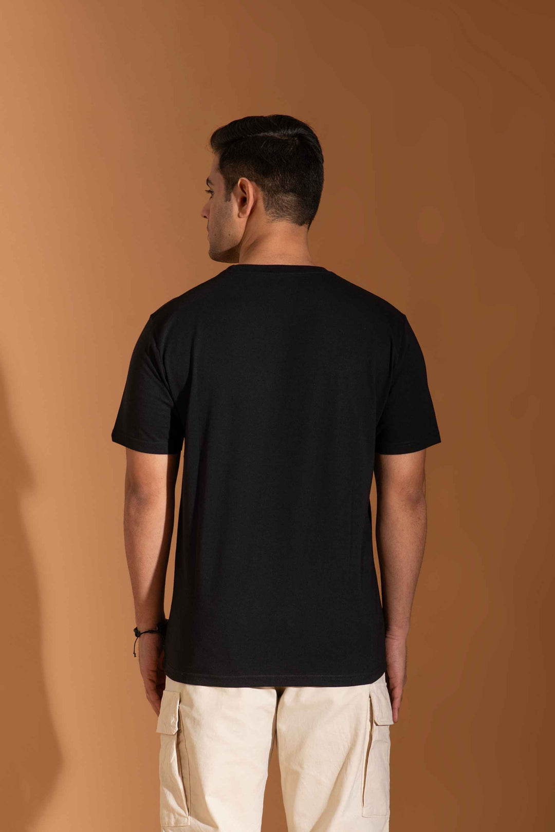 Bambians Organic Bamboo Round Neck T-Shirt for Men : Black