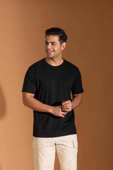 Bambians Organic Bamboo Round Neck T-Shirt for Men : Black