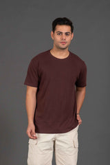 Bambians Organic Bamboo Round Neck T-Shirt for Men : Brown