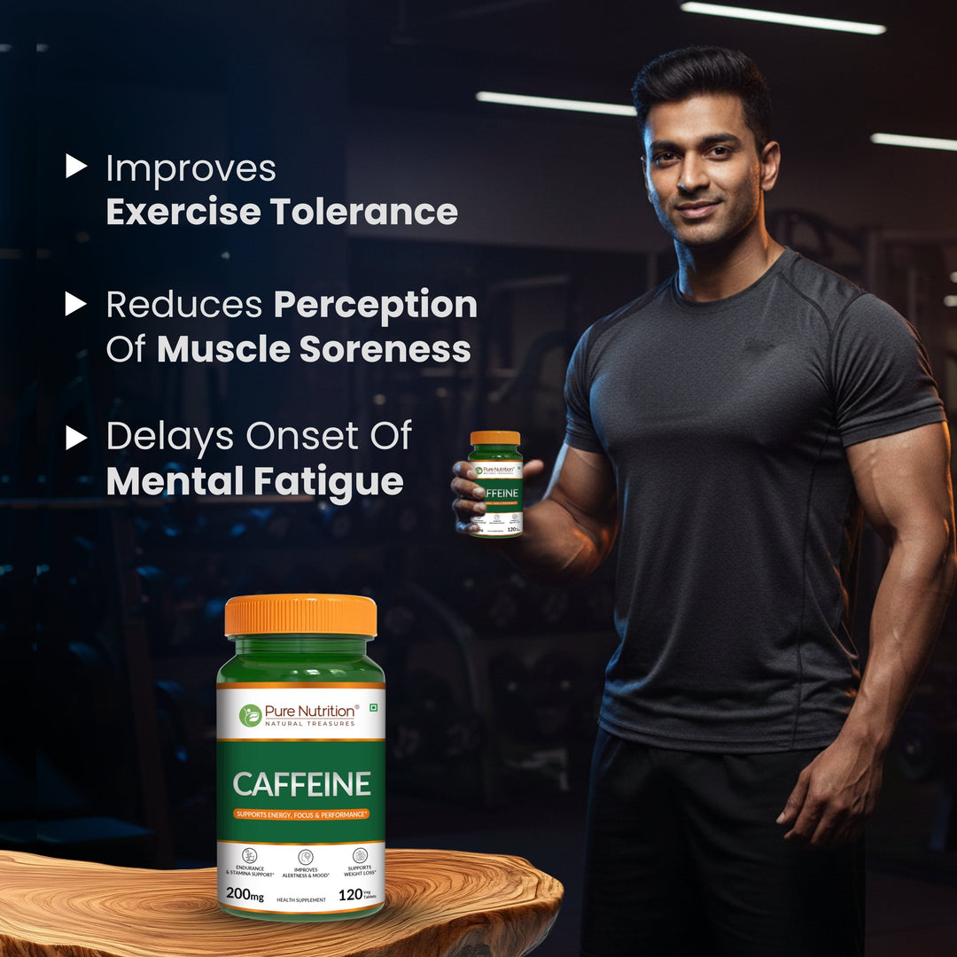 Caffeine 200mg Tablets Energy, Focus & Stamina Support | 120 Veg Tablets