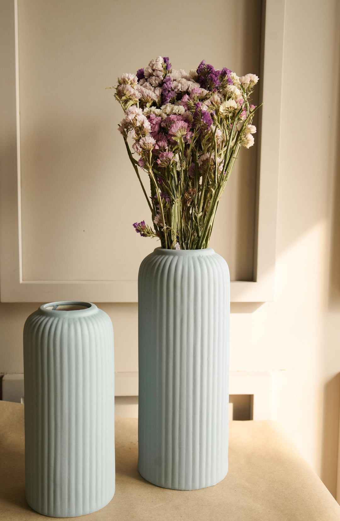 Modern Ribbed vase set of 3 - https://artecasa.in/