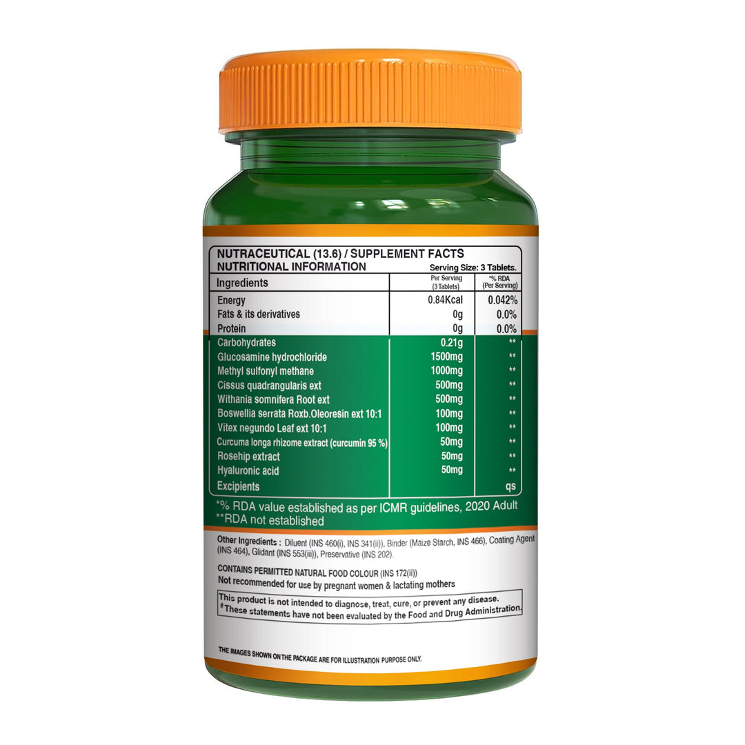 Veg Glucosamine with MSM – 60 Tablets | Joint Pain & Flexibility