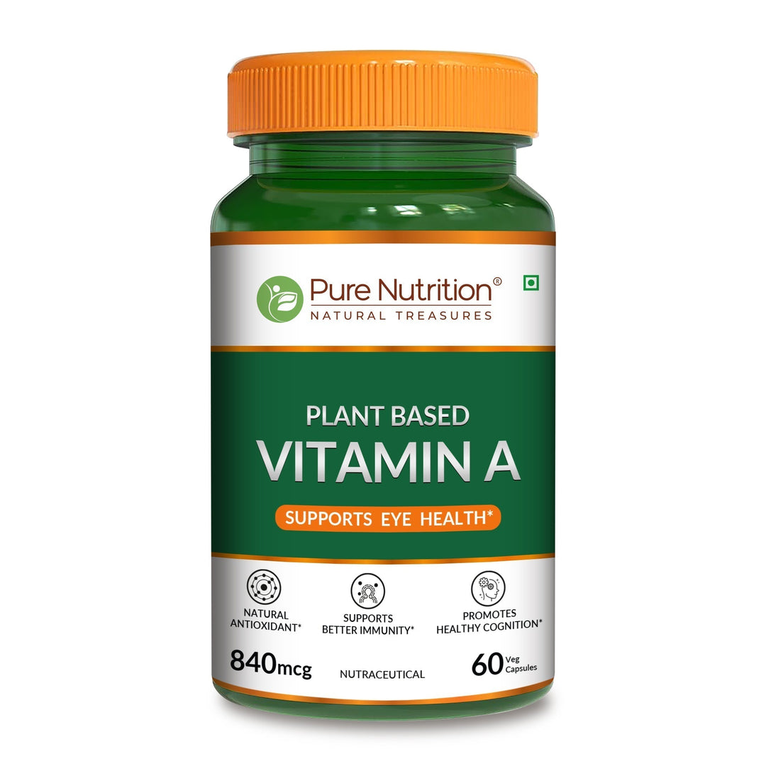 Plant Based Vitamin A - 60 Veg Capsules | Supports Eye Health, Immunity, and Antioxidant Defense