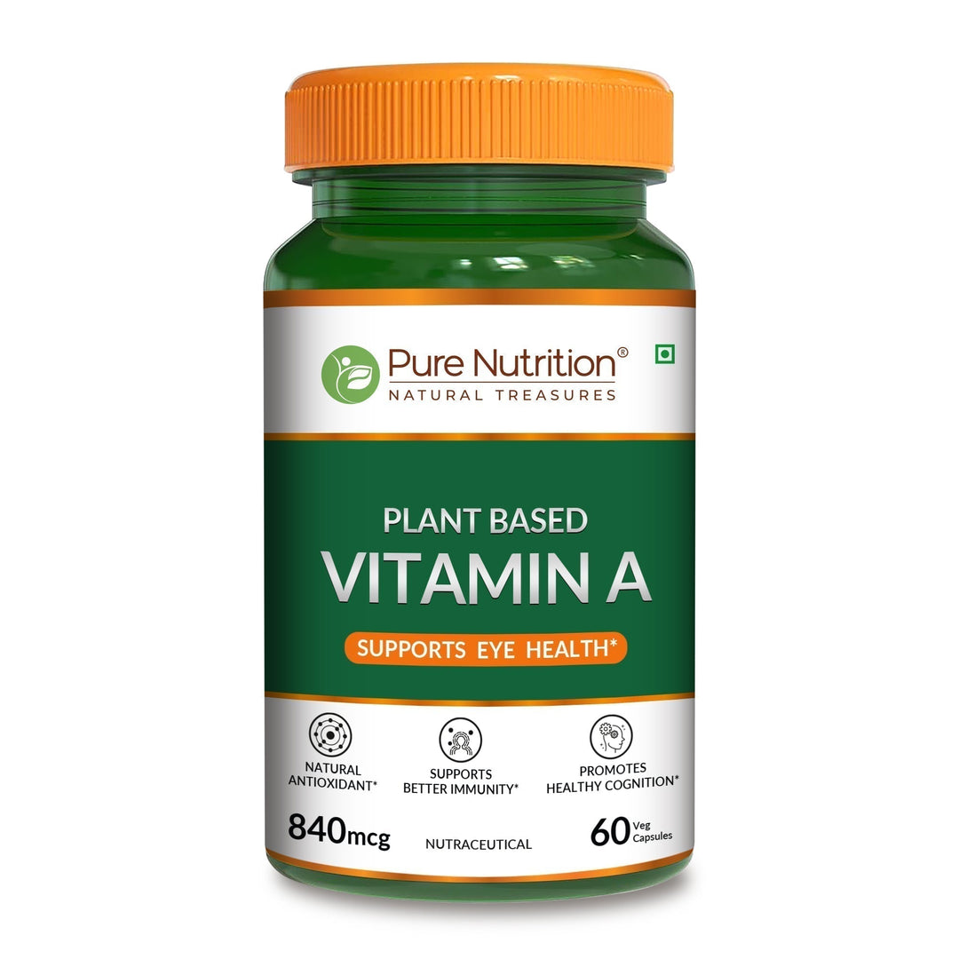 Plant Based Vitamin A - 60 Veg Capsules | Supports Eye Health, Immunity, and Antioxidant Defense