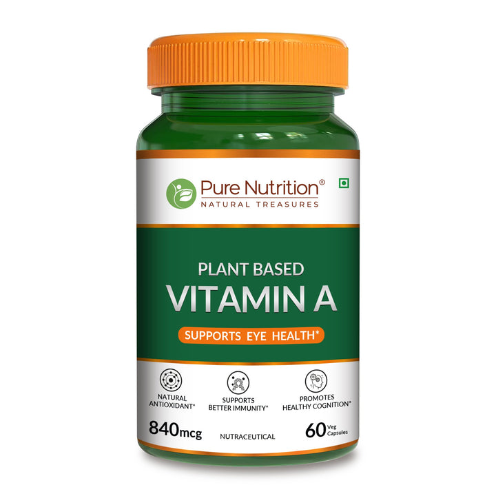 Plant Based Vitamin A - 60 Veg Capsules | Supports Eye Health, Immunity, and Antioxidant Defense