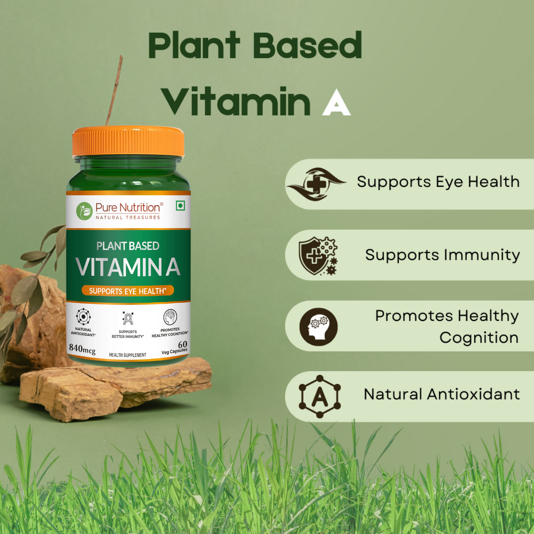 Plant Based Vitamin A - 60 Veg Capsules | Supports Eye Health, Immunity, and Antioxidant Defense