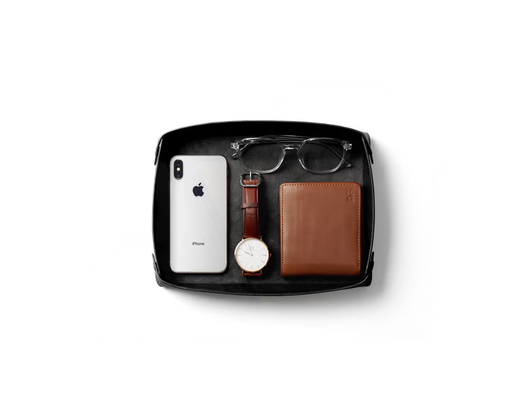 Valet Vegan Leather Tray( Black,Tan)