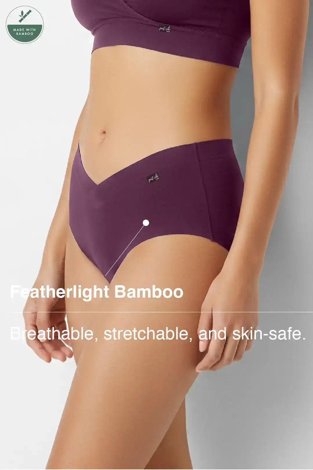 Comfort-Fit Bamboo Hipster Panty - Plum Purple