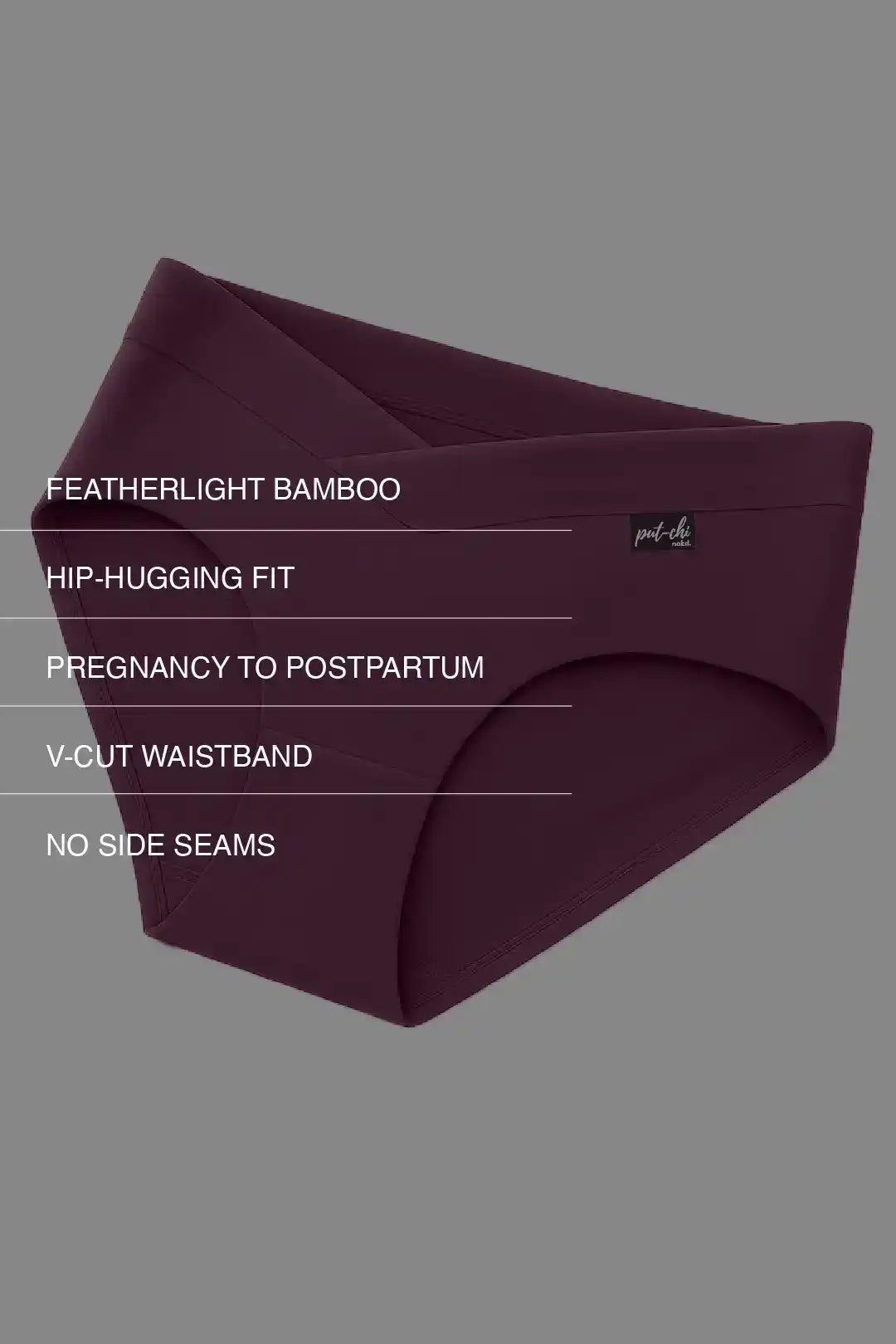 Comfort-Fit Bamboo Hipster Panty - Plum Purple