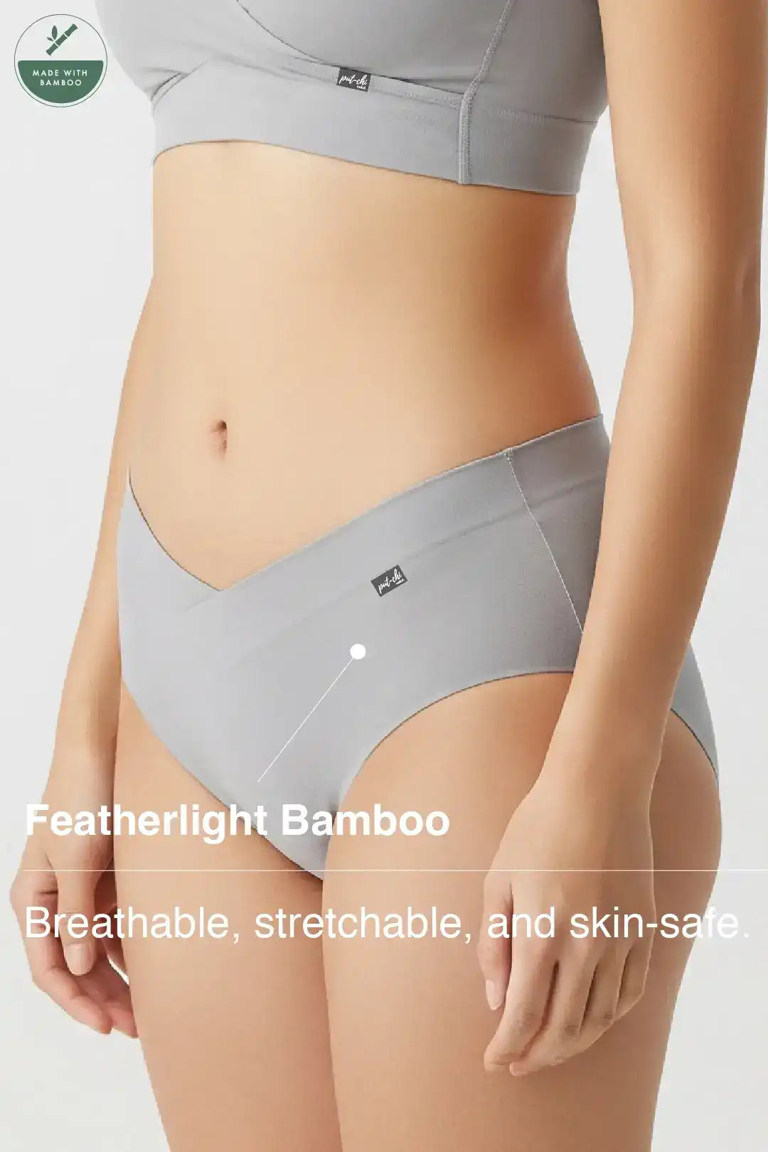 Comfort-Fit Bamboo Hipster Panty - Limestone Grey