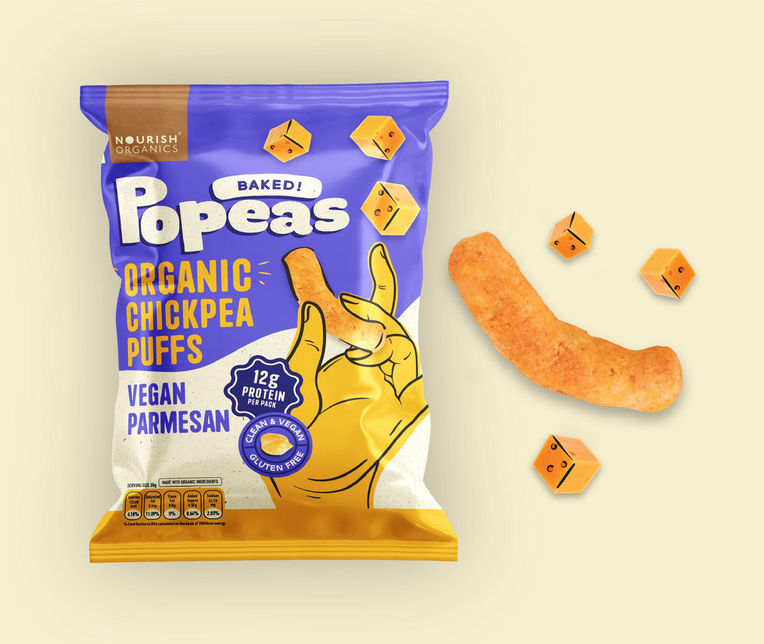 NOURISH ORGANICS Vegan Parmesan Protein Puffs Mini - Pack of 8 (20G)