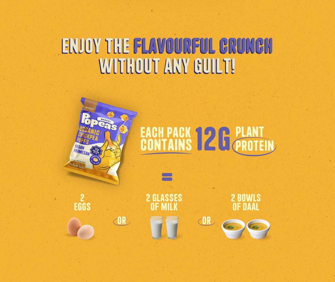 NOURISH ORGANICS Vegan Parmesan Protein Puffs Mini - Pack of 8 (20G)