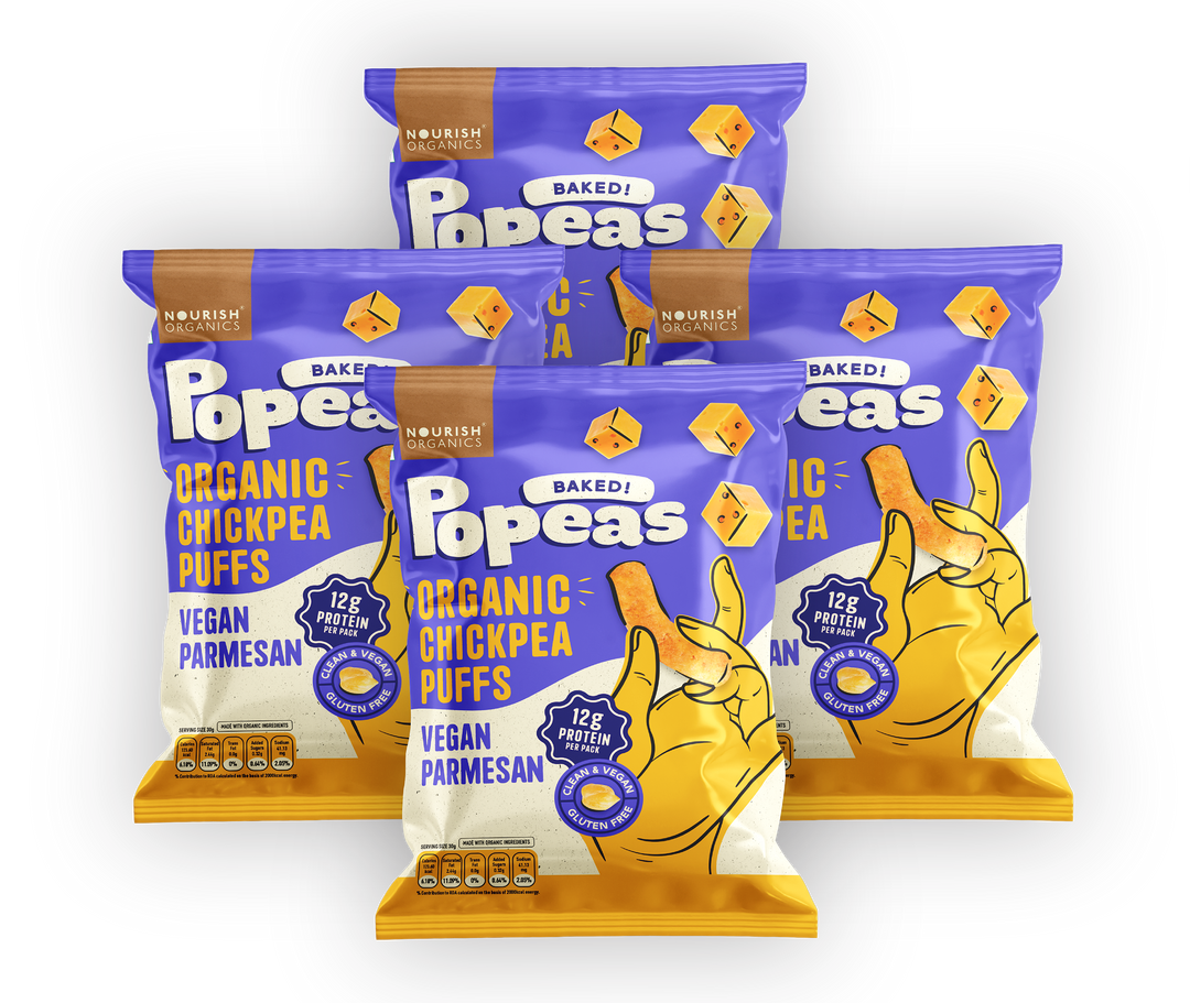 NOURISH ORGANICS Vegan Parmesan Protein Puffs - Pack of 4 (60G)