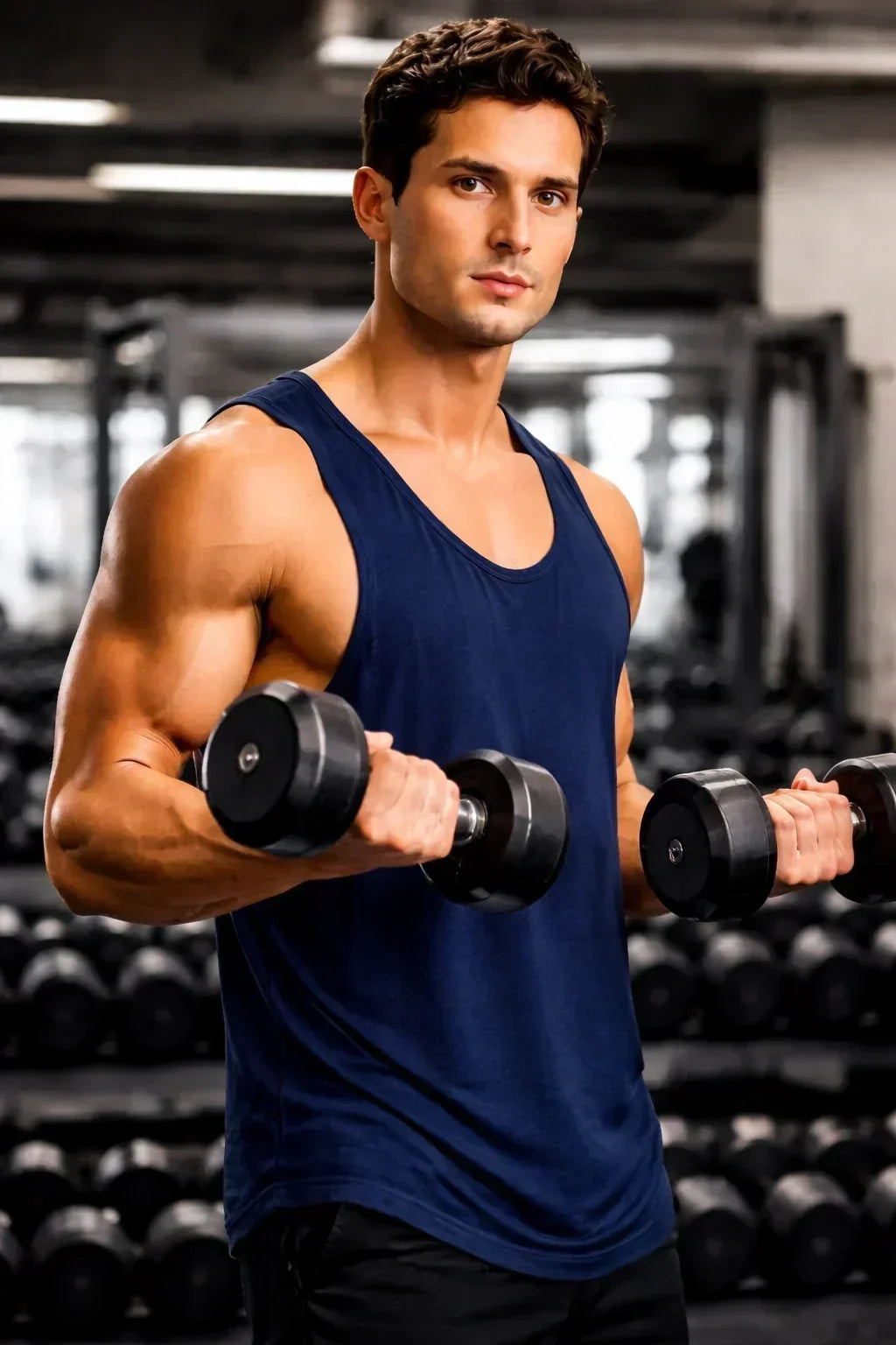 Bamboo Fabric Gen Z Oversize Gym Vest for Men |  Navy