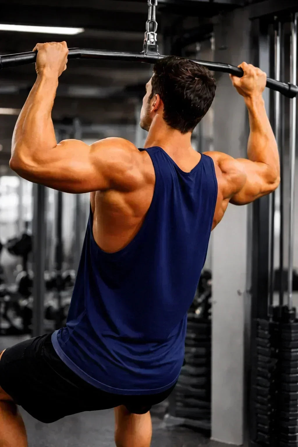 Bamboo Fabric Gen Z Oversize Gym Vest for Men |  Navy