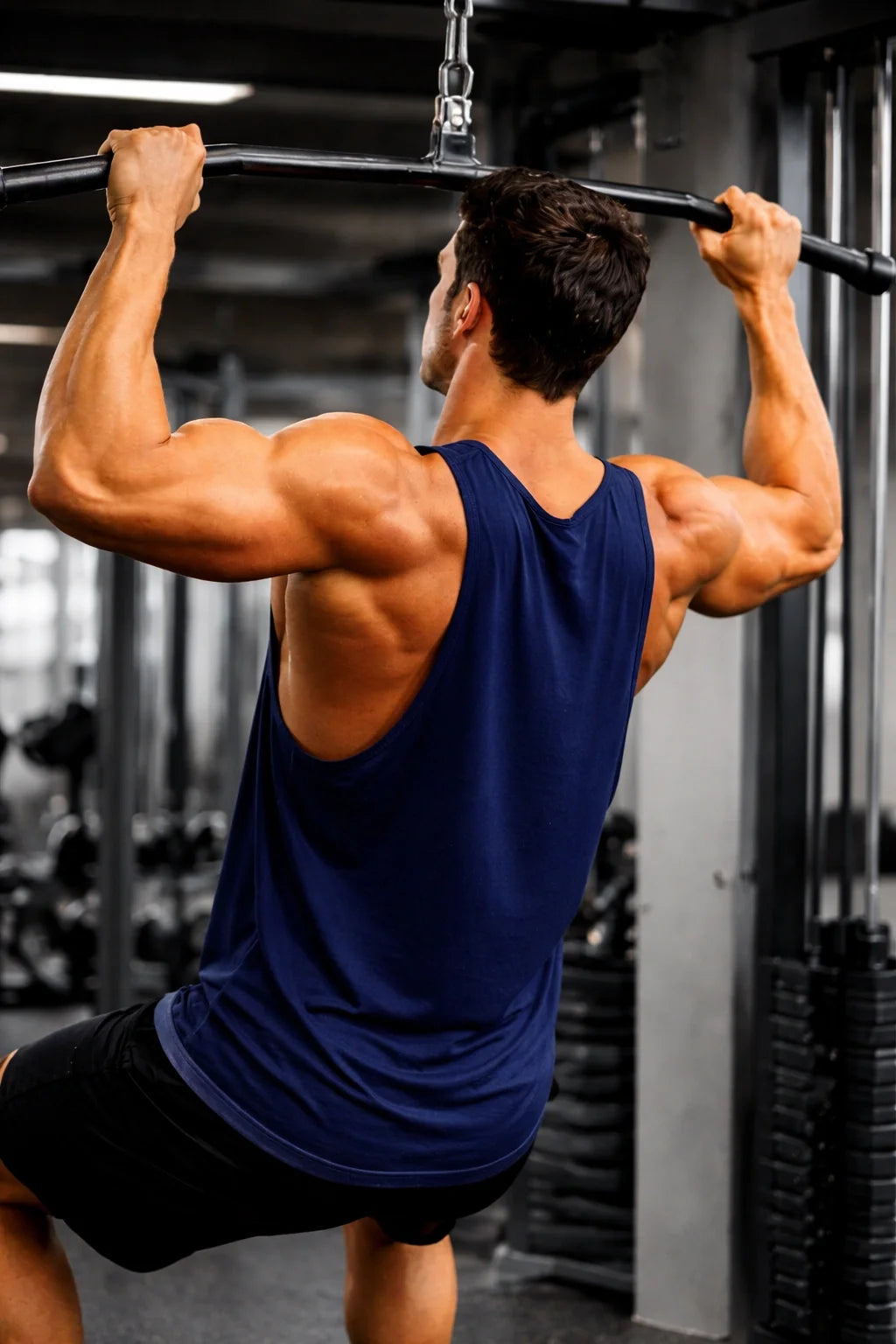 Bamboo Fabric Gen Z Oversize Gym Vest for Men |  Navy