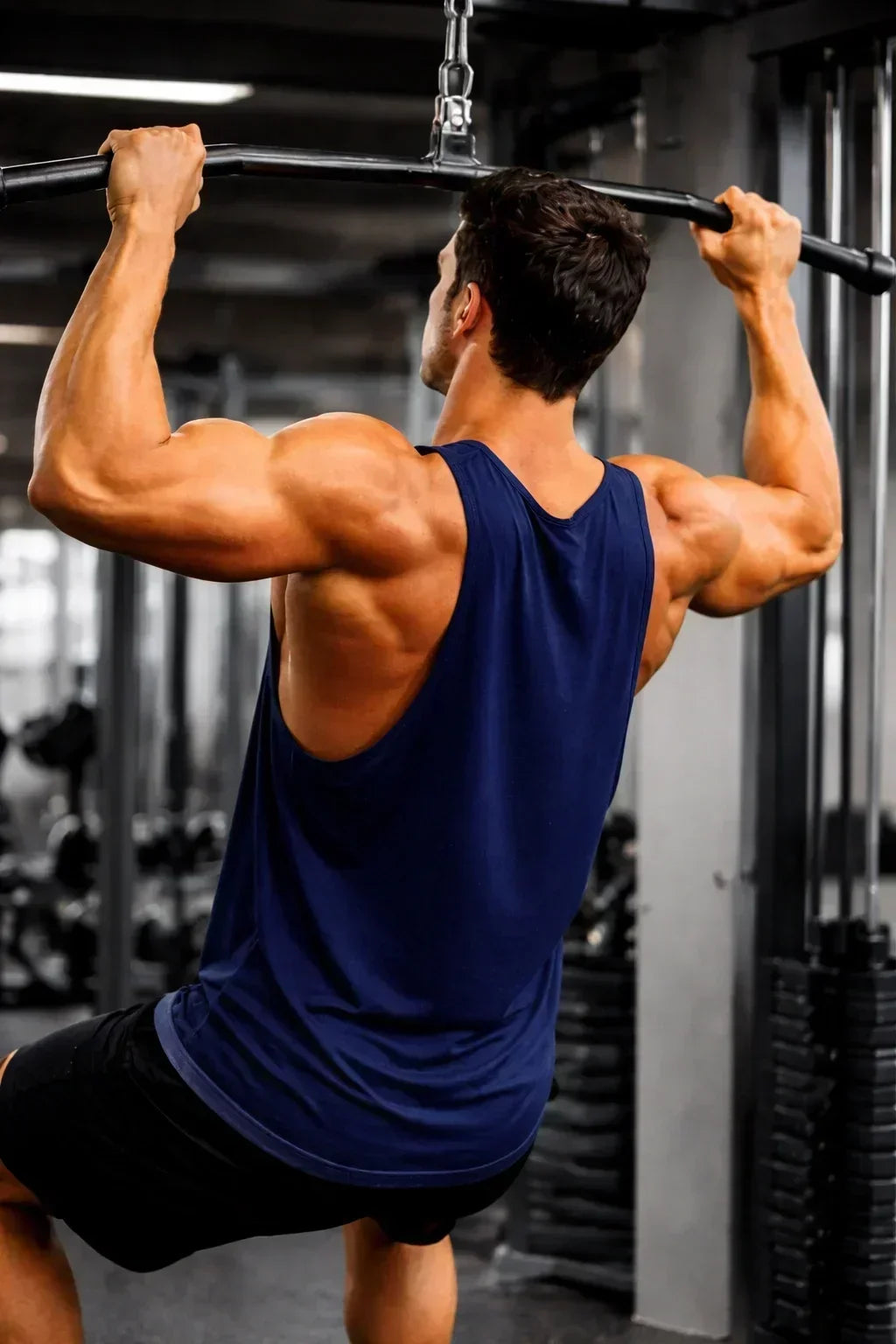 Bamboo Fabric Gen Z Oversize Gym Vest for Men |  Navy