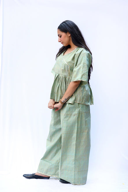 Agati Design Vira Sea Green Peach Kediya and Palazzo