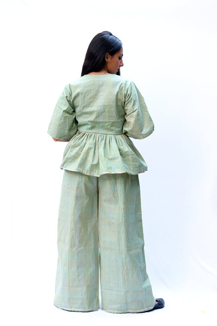 Agati Design Vira Sea Green Peach Kediya and Palazzo