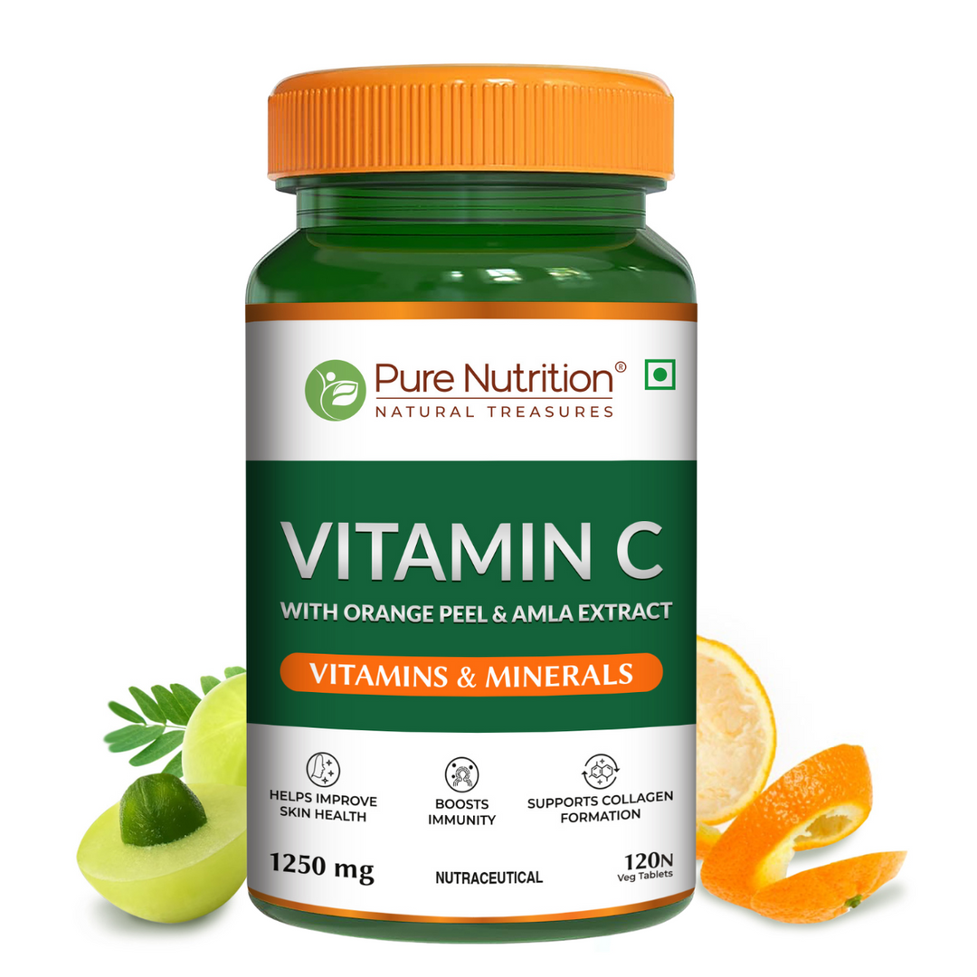 Vitamin C 1250 mg with Orange Peel & Amla Extract | 120 Veg Tablets