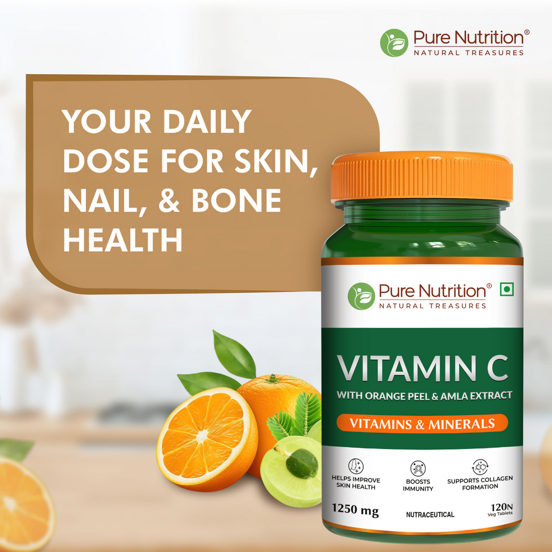 Vitamin C 1250 mg with Orange Peel & Amla Extract | 120 Veg Tablets
